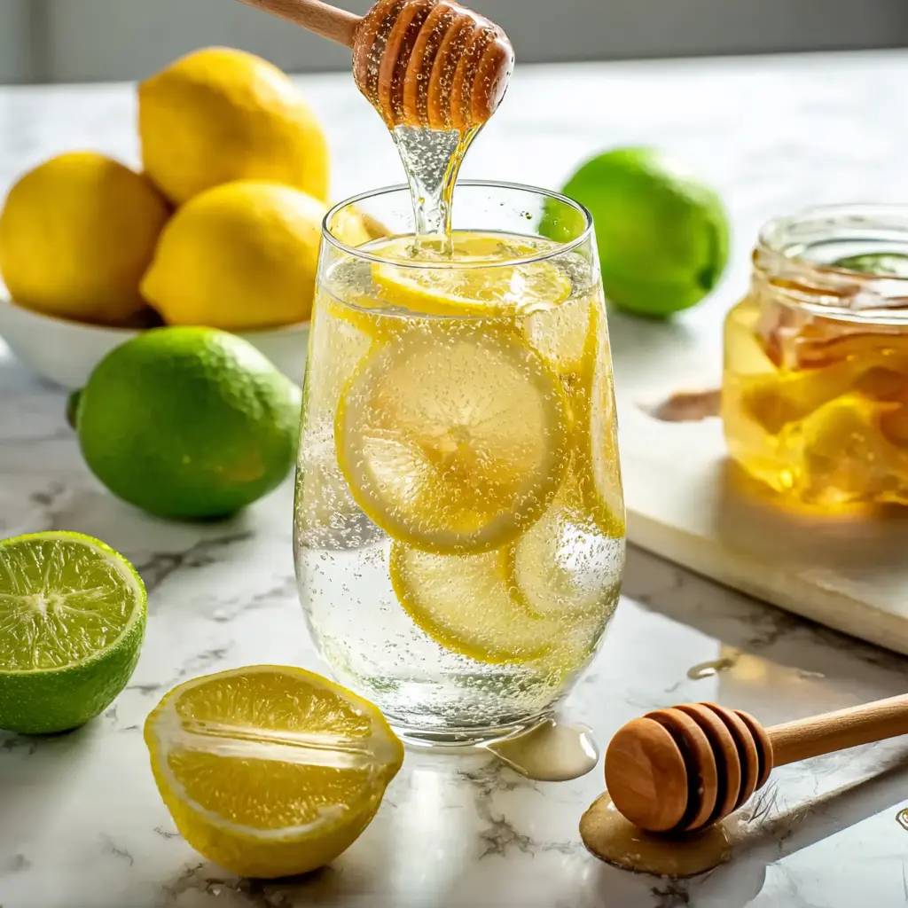 lemon ginger Mounjaro drink with sliced lemon and ginger
