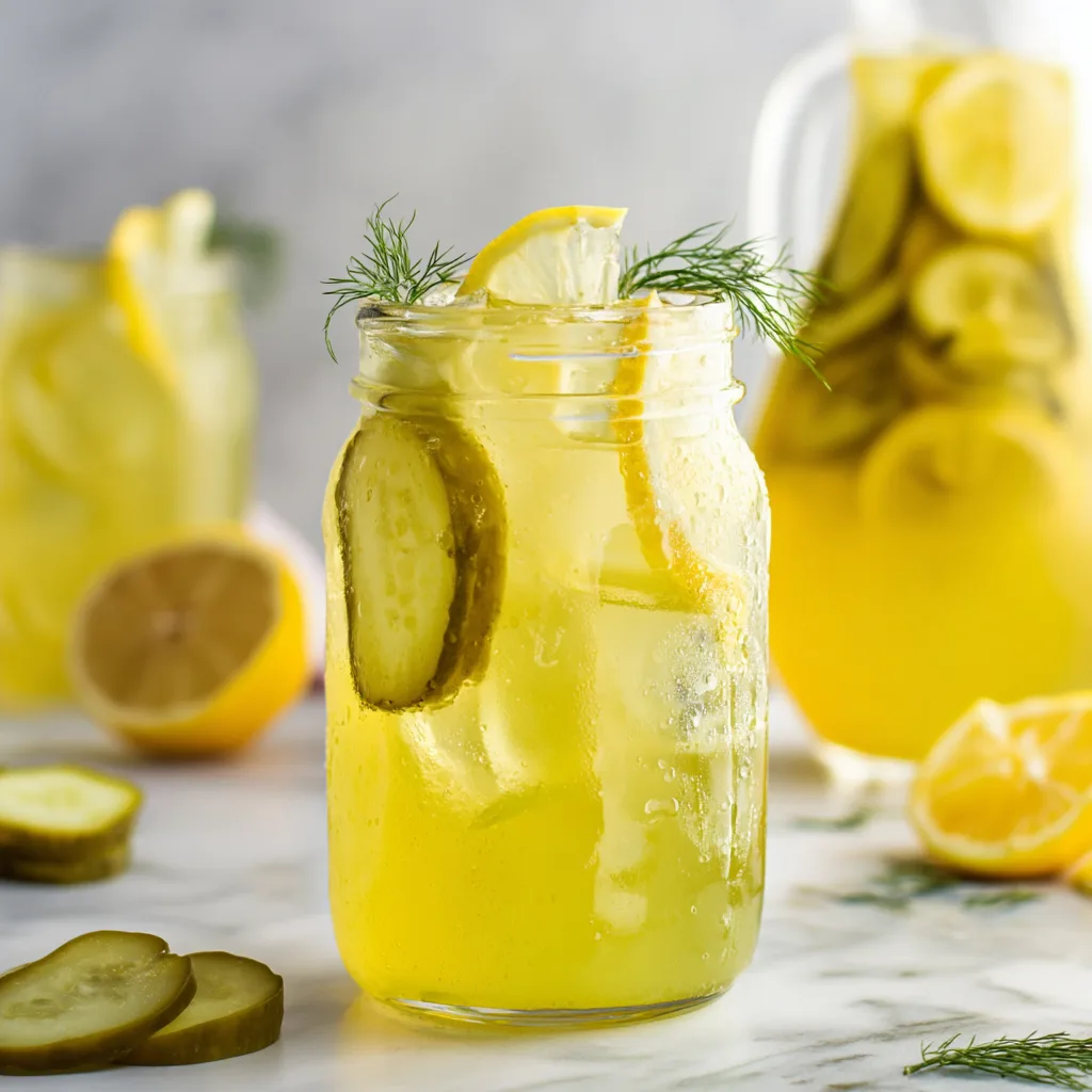 efreshing Pickle Lemonade Weight-Loss beverage in iced glasses